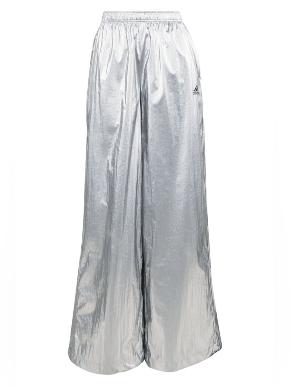 adidas Metallic Silver Wide-Leg Joggers L